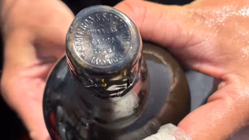 The 162 Year Old Guinness Bottle Recovered From A Shipwreck Off Dover, England.