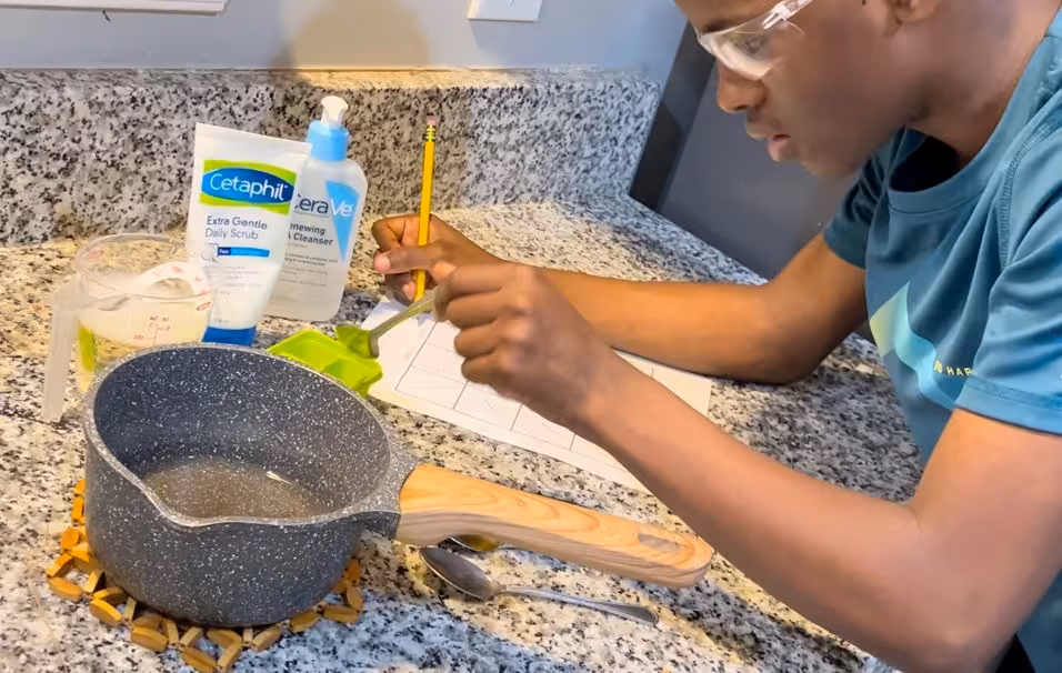 Heman Bekele Experiments With Different Soap Formulas.
