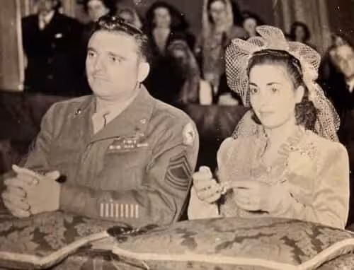 Charles Paddock Jr., Who Served In Italy During World War Ii, With His Wife Adele.