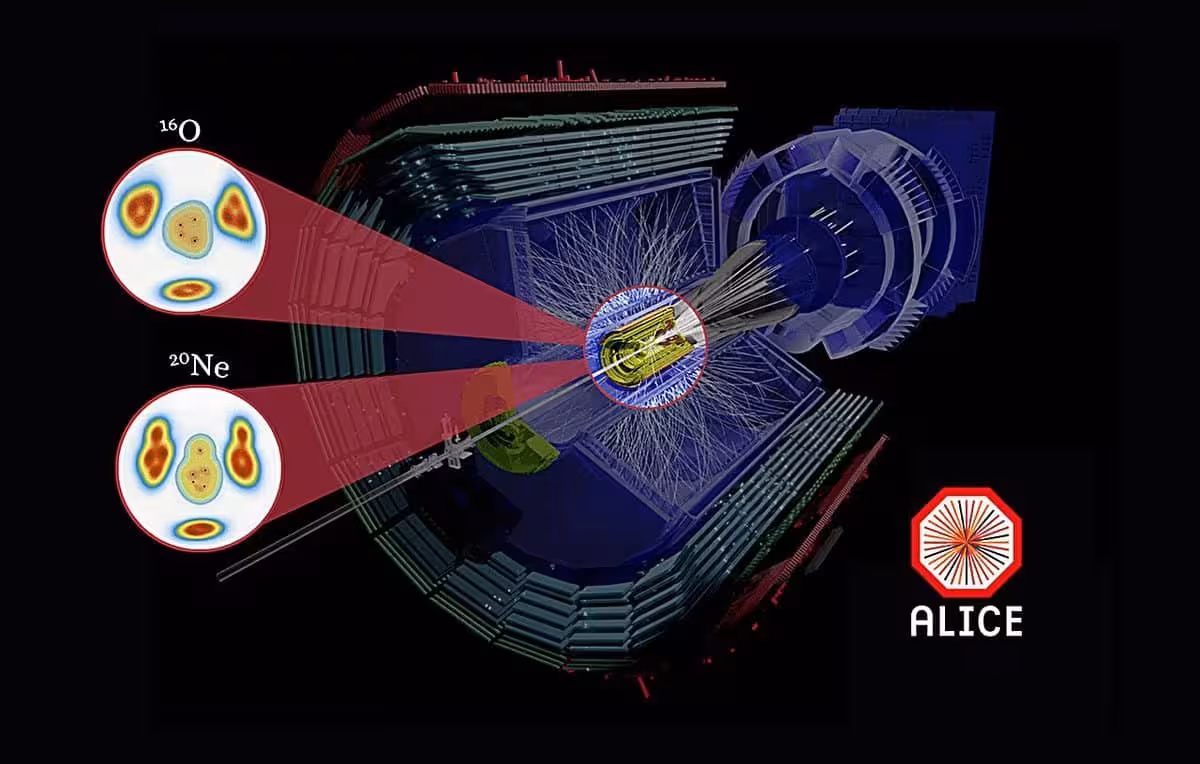 A Visualization Of The Alice Detector At Cern Showing Collisions Between Oxygen 16 And Neon 20 Nuclei, Which Allowed Researchers To Recreate Quark Gluon Plasma