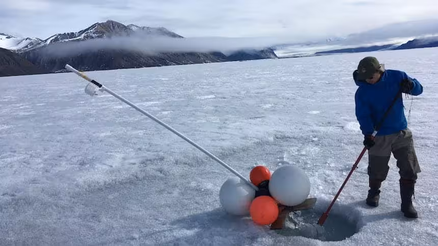 Jérémie Bonneau Works On Milne Fiord’s Epishelf Lake In 2018, Two Years Before It Drained Into The Ocean.