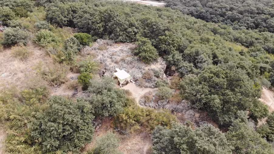 Aerial View Of The İnkaya Cave Excavation Site In Çanakkale, Turkey.
