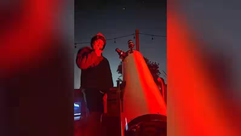 Siddharth Patel With The Telescope That Fueled His Passion For Astronomy And Asteroid Research.