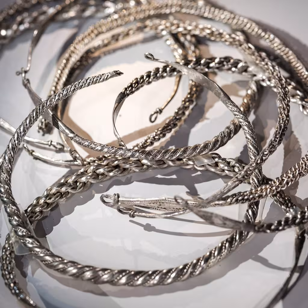 Viking Silver Arm Rings Recovered From The Täby Archaeological Site In Sweden