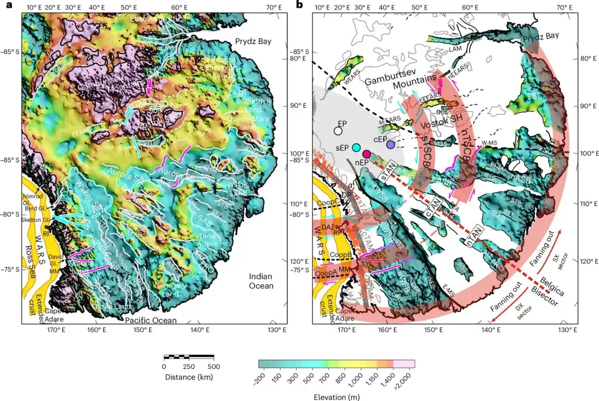 Map Of East Antarctica Showing The Fan Shaped Subglacial Basin Province With Major Basins And Tectonic Structures.