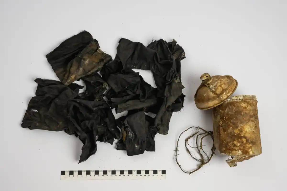Aluminum Can And Fabric Wrappings Used To Conceal A Hidden Gold Coin Treasure In A Czech Forest.