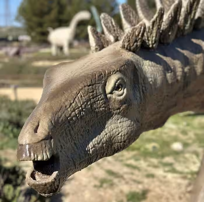 Sculpture Of Dacentrurus Armatus On Display At Dinópolis, Teruel, Spain.