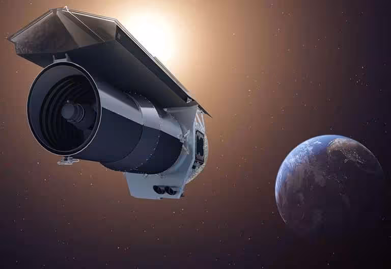 Illustration Of The Spitzer Space Telescope During Its Mission.