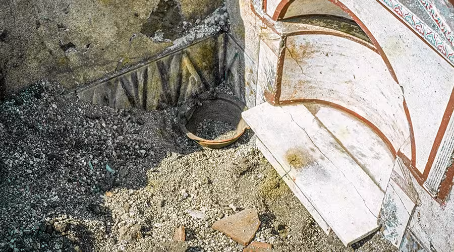 The Second Roman Censer As It Appeared In The Domestic Shrine At Boscoreale.