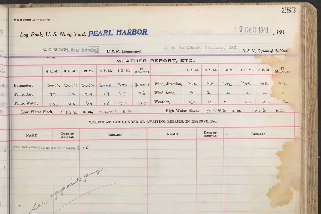 Logbook closeup
