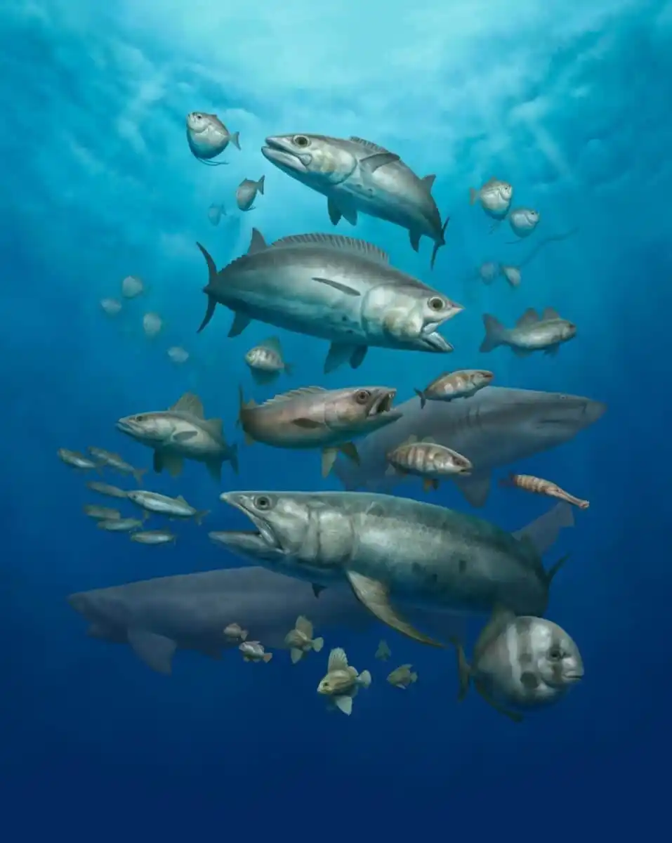 Artwork Illustrating The Variety Of Ancient Fish At Qreiya 3