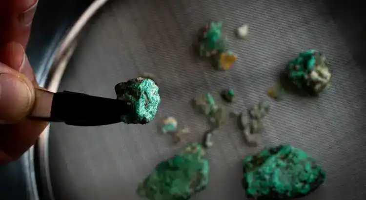 Possible Malachite Fragments From A Prehistoric Hearth.