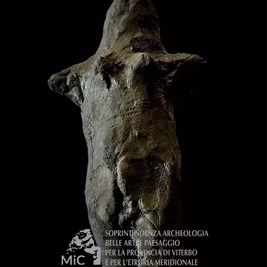 Close Up View Of The 3,000 Year Old Clay Figurine Discovered Beneath Lake Bolsena, Italy.