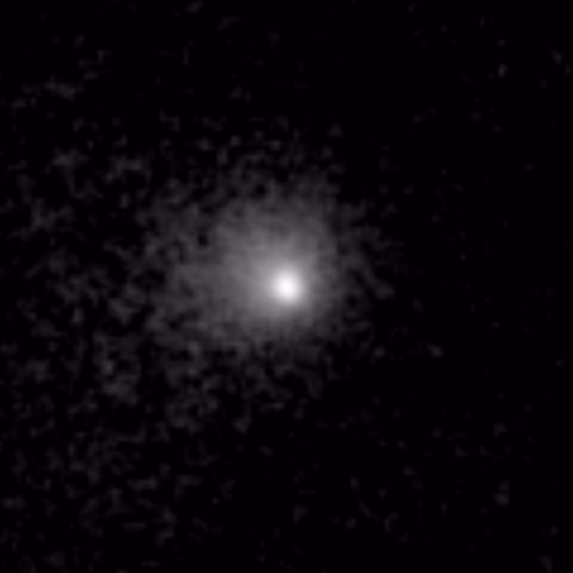 A composite of eight images captured by the Euclid spacecraft between September 16 and 24, 2026, reveals Comet C/2026 S1 (Euclid) and its surrounding cloud of gas and dust. The exposures were aligned and combined, with background objects removed to isolate the comet.