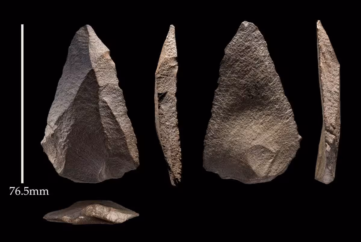 Stone Tool From Jebel Katefeh 1 (jkf 1), Shown From Multiple Angles.