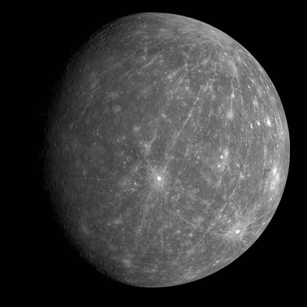 A View Of Mercury Captured By Nasa’s Messenger Spacecraft In 2008.