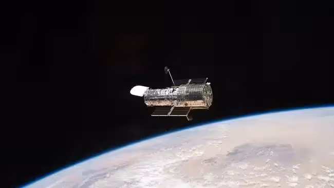 The Hubble Space Telescope During Operations In Low Earth Orbit