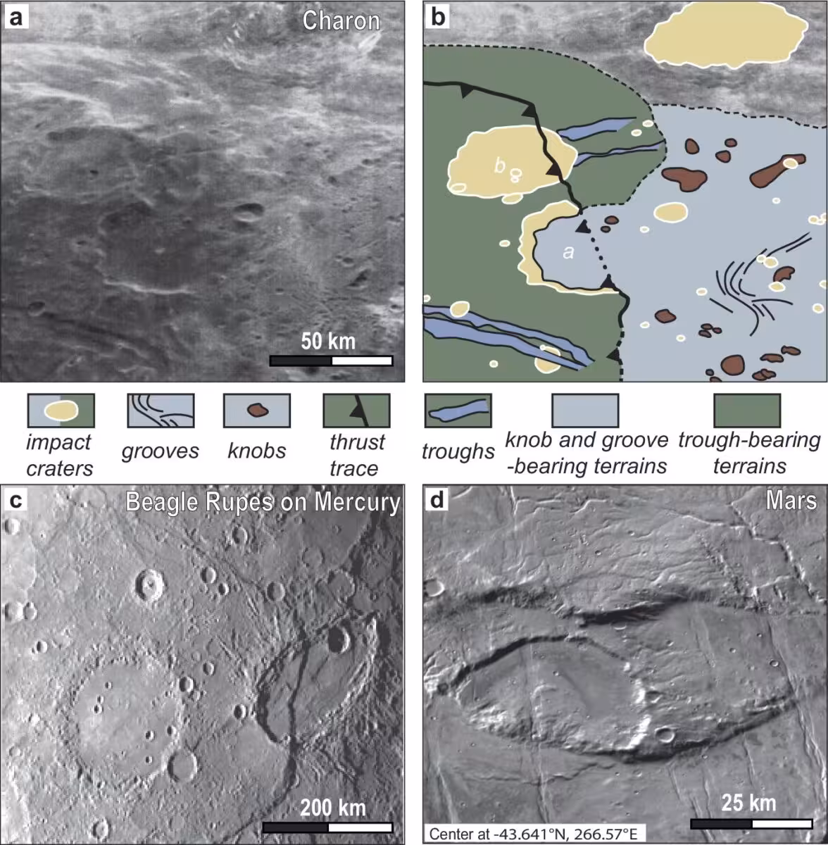 Tectonic Features In Oz Terra Compared With Similar Structures On Mercury And Mars.