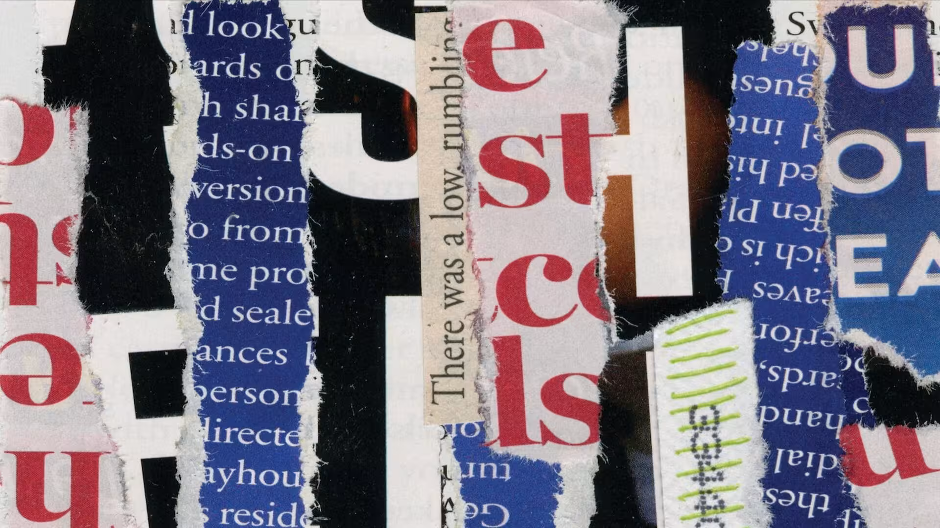 Torn Up Pieces Of Magazine With Words