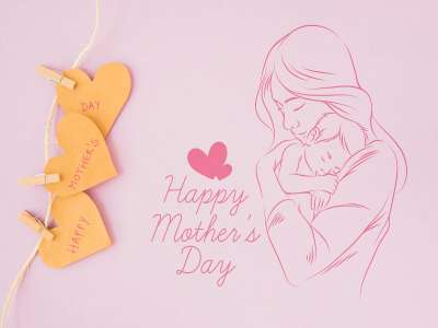 Copyspace mockup with flat lay mothers day composition