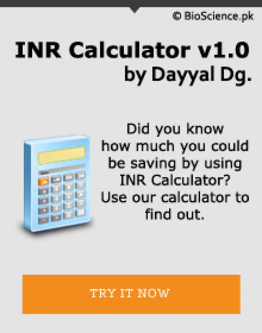 International Normalized Ratio (INR) Calculator v1.0 by Dayyal Dg.