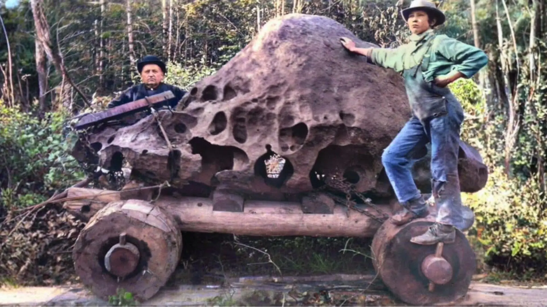 Willamette Meteorite On Ellis Hughess Homemade Wooden Car Scaled