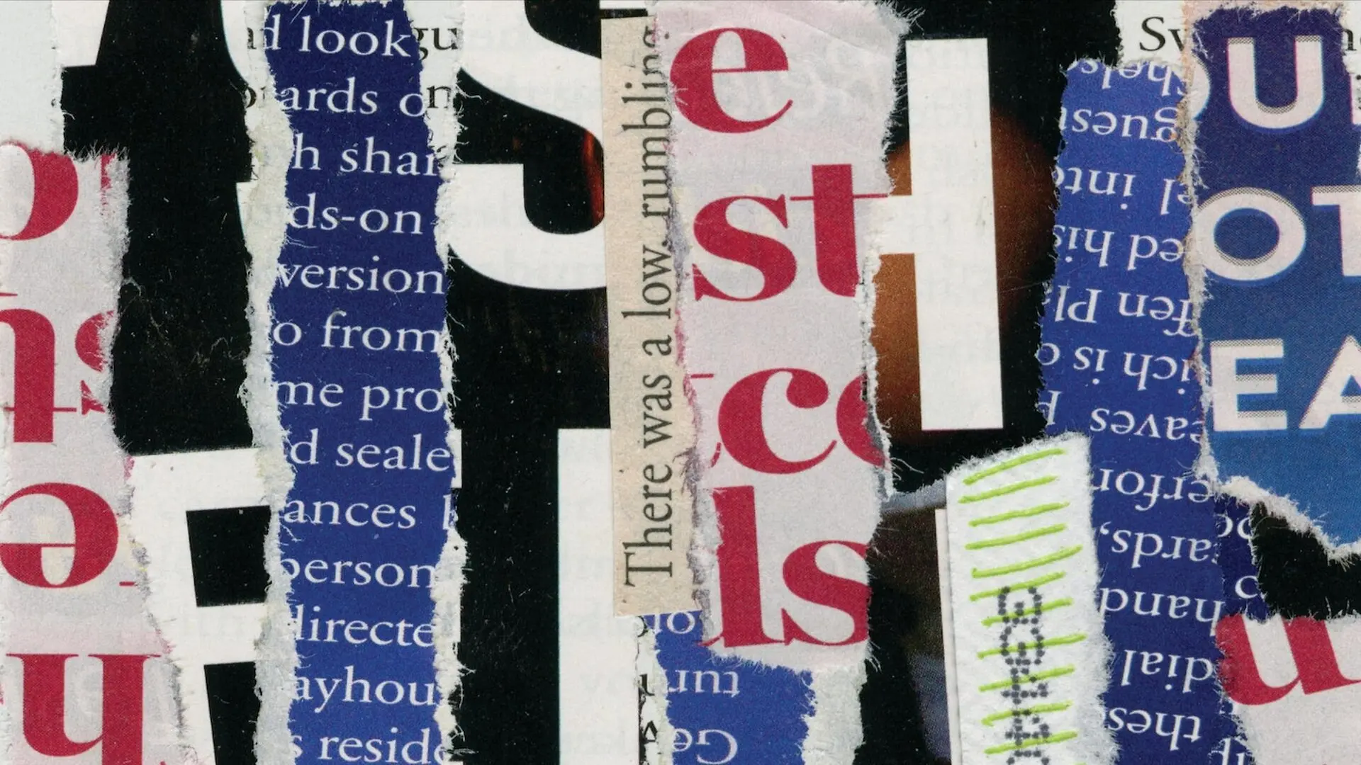 Torn Up Pieces Of Magazine With Words