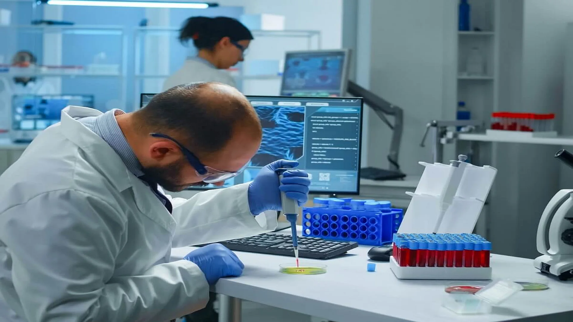 Laboratory Scientist Testing Blood Sample
