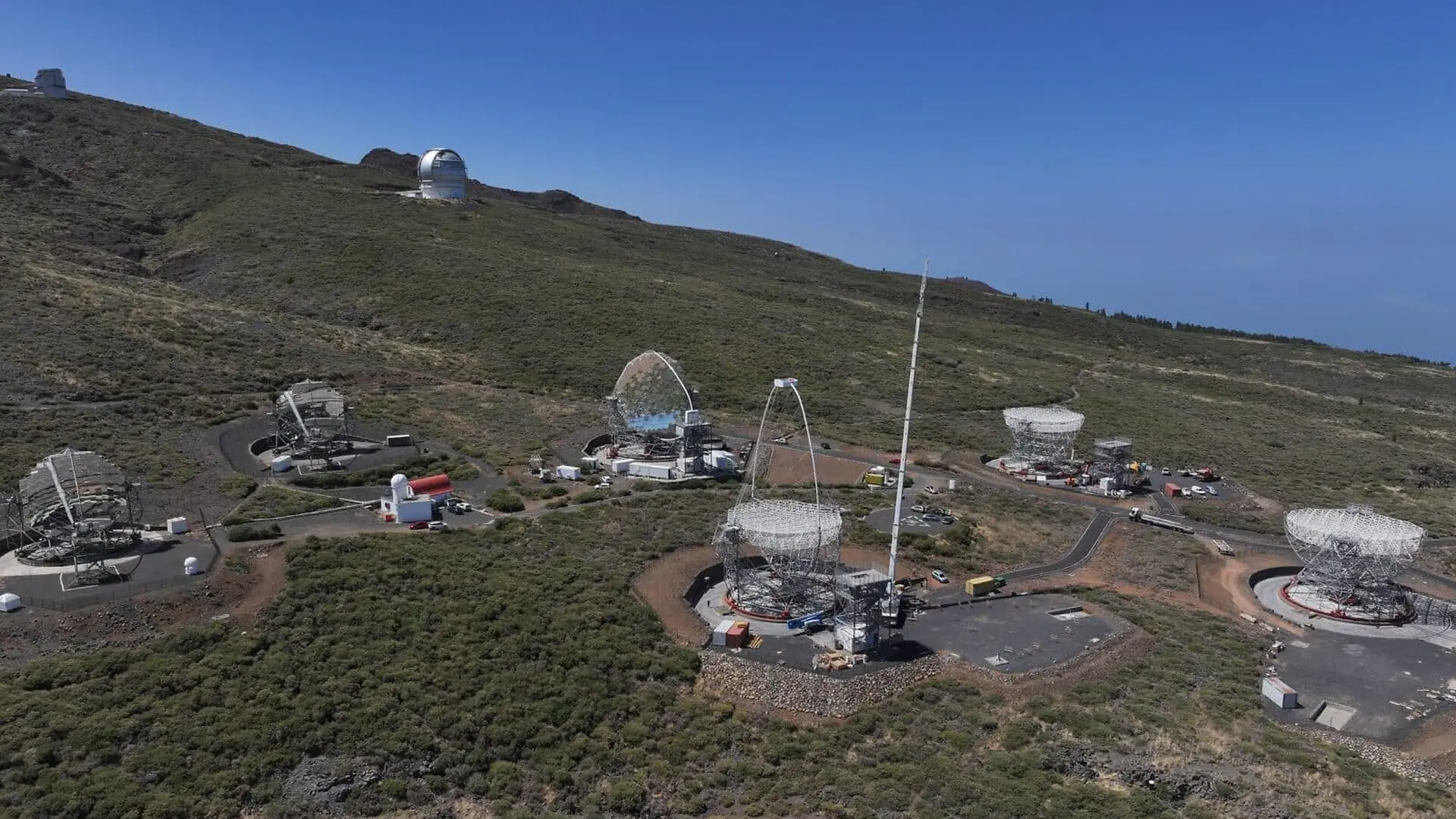 LSTs under construction at the CTAO-North site in La Palma, Spain. (CREDIT: CTAO LST Collaboration)