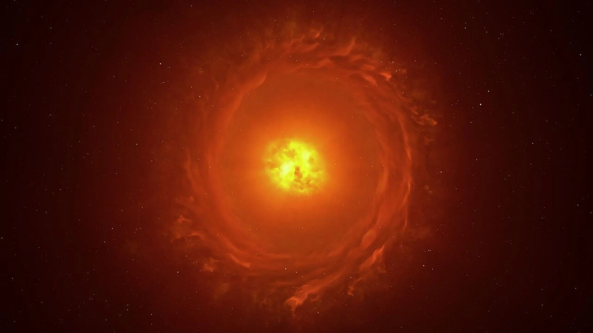 An artist’s impression of giant, dying star WOH G64.