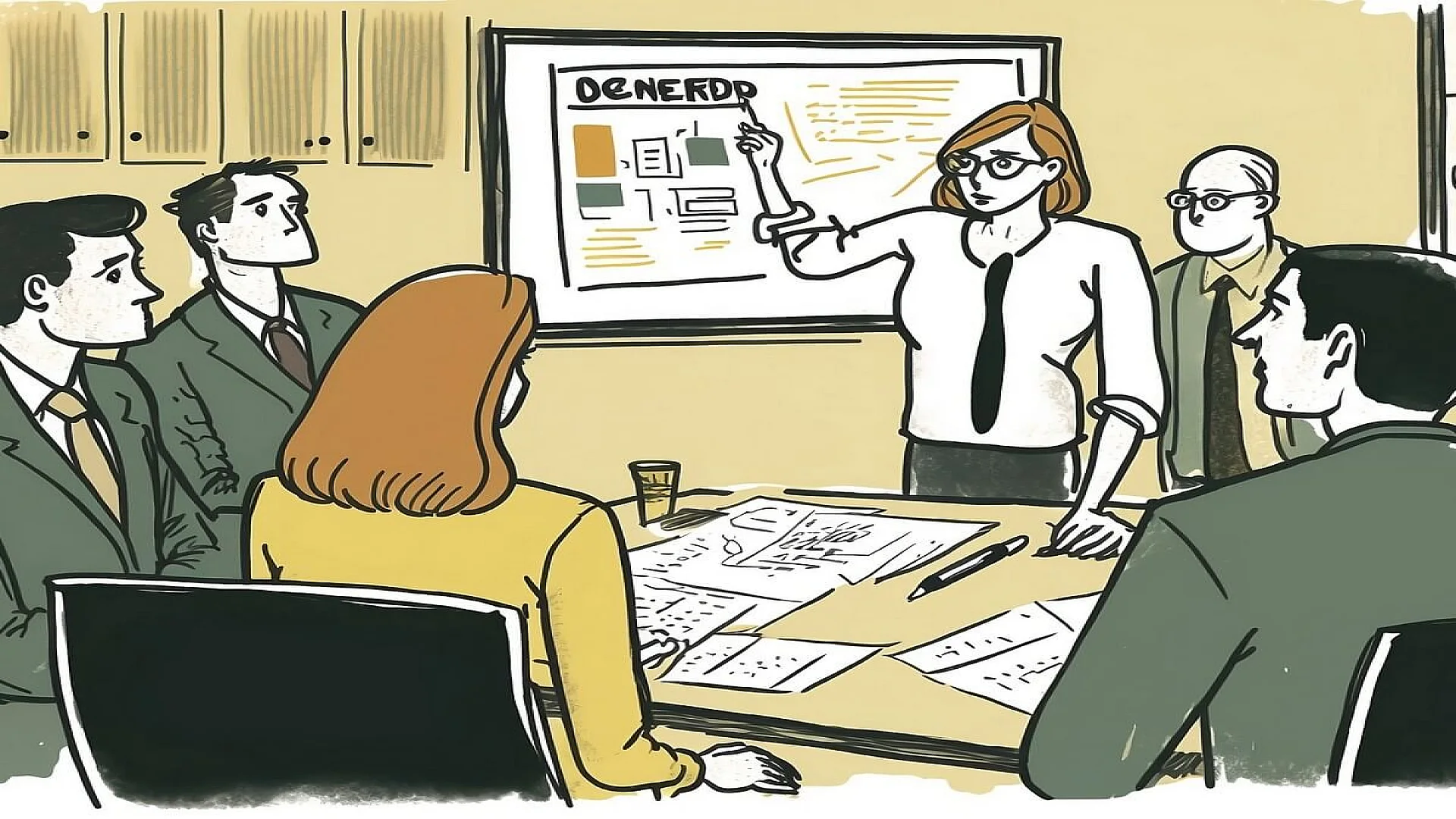 Illustration Showing Leadership Manager