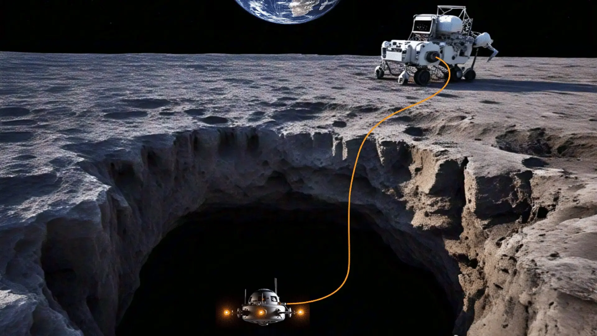 Nasa Backed Laser Drone Could Explore The Moons Hidden Underground Caves Scaled