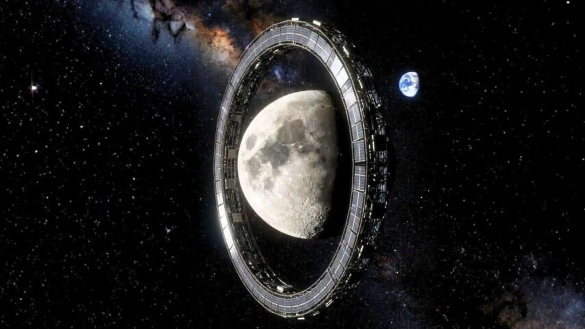 A Gigantic Solar Ring Around The Moon Could Harvest Nearly Continuous Sunlight Scaled