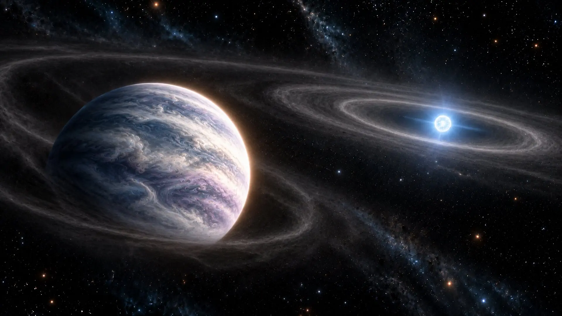 Unusual elements and a 4.4-day brightness cycle suggest a planet formed from material shed by the white dwarf HS 0209+0832. (CREDIT: The Brighter Side of News)