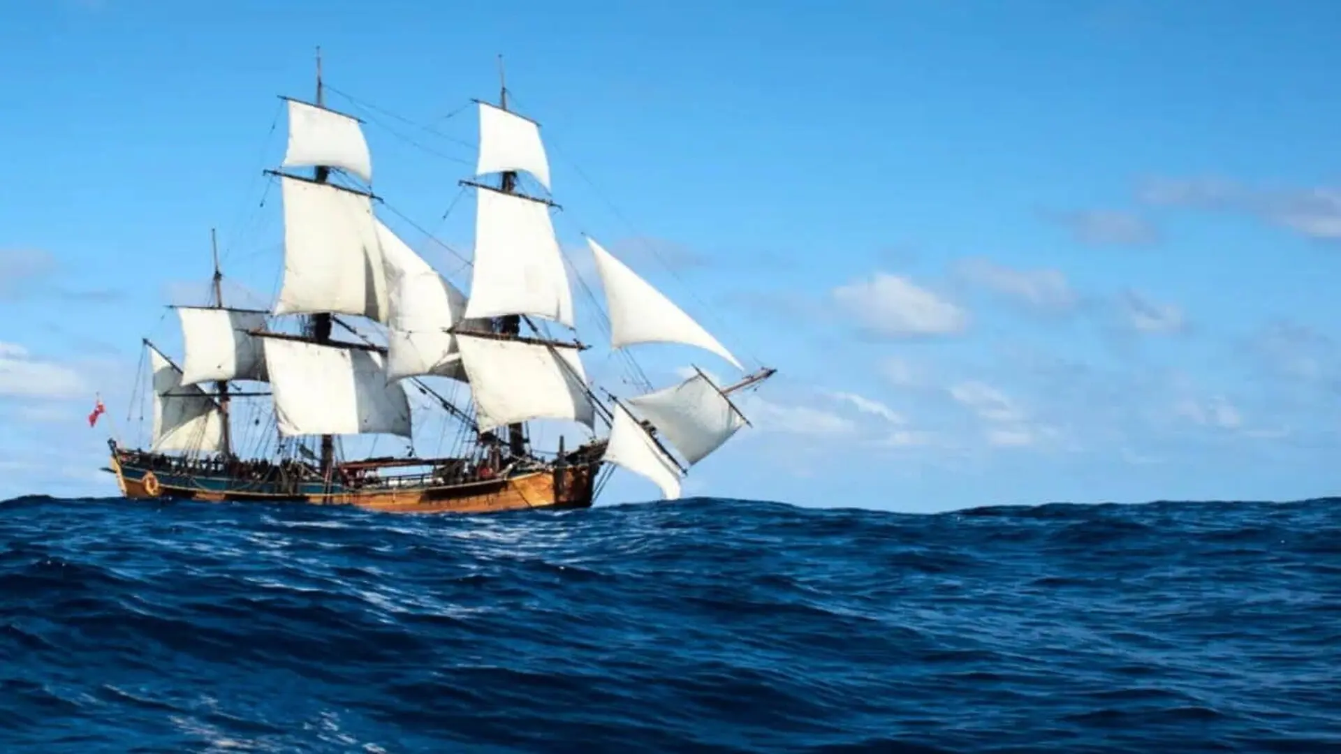 Hm Bark Endeavour Replica At Sea Scaled