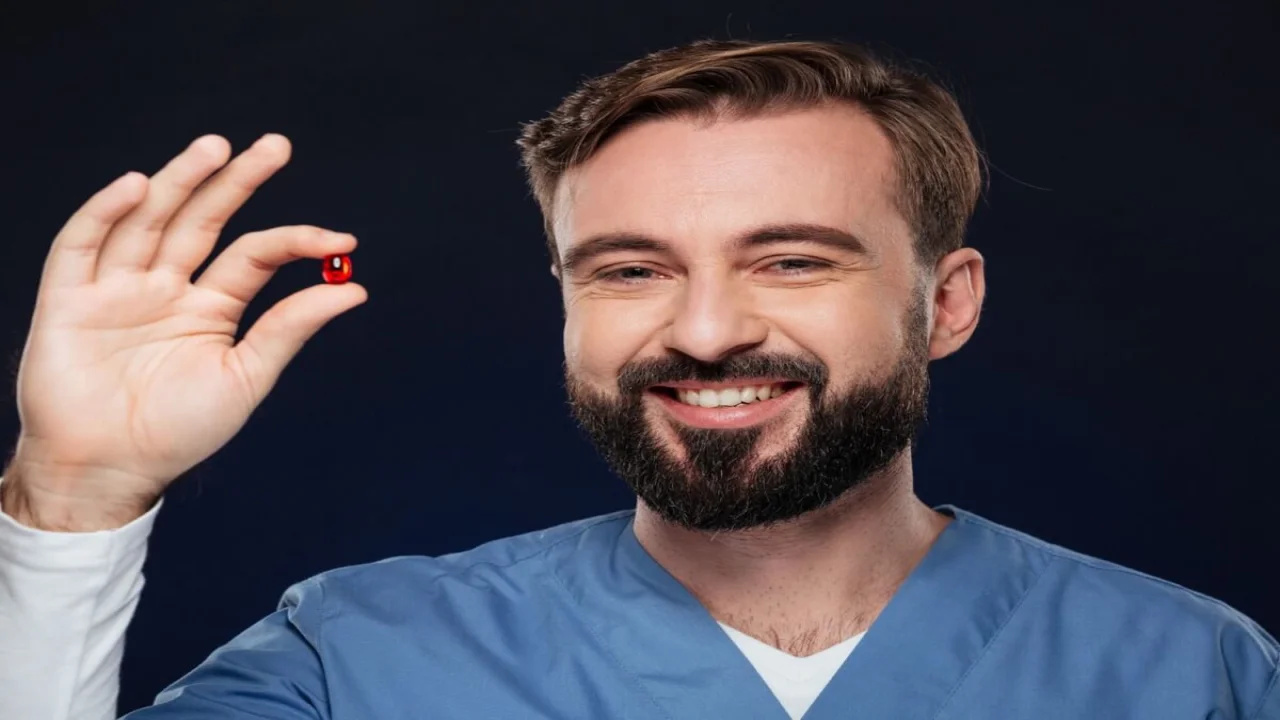 Close up portrait of a happy male doctor.