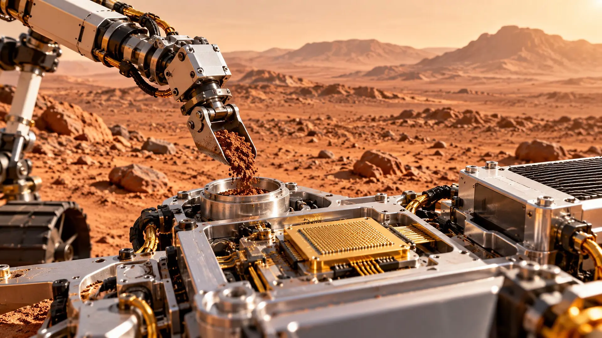 Gold nanogaps and AI distinguish mirror-image amino acids, offering a possible route to compact instruments for the search for life. (CREDIT: The Brighter Side of News)