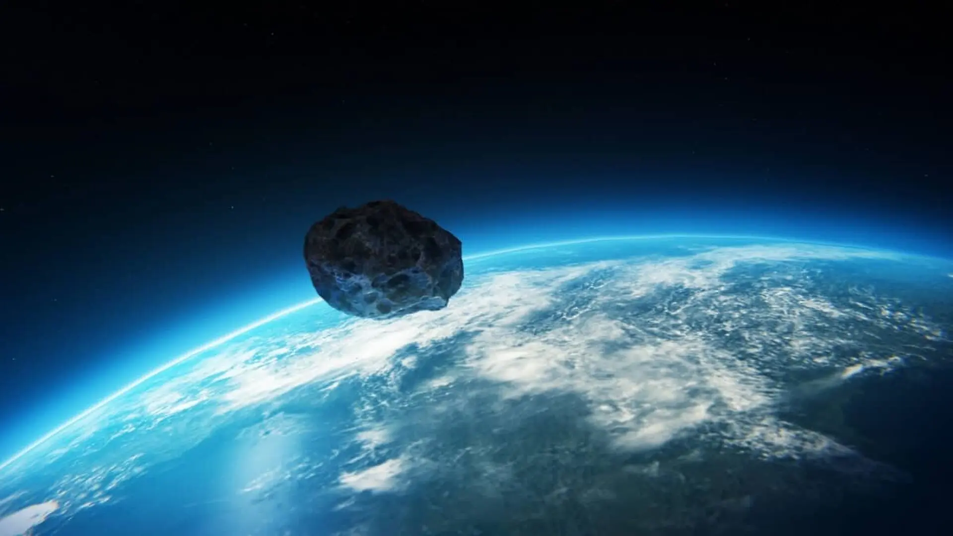 Top Down View Of Asteroids Approaching Earth Scaled
