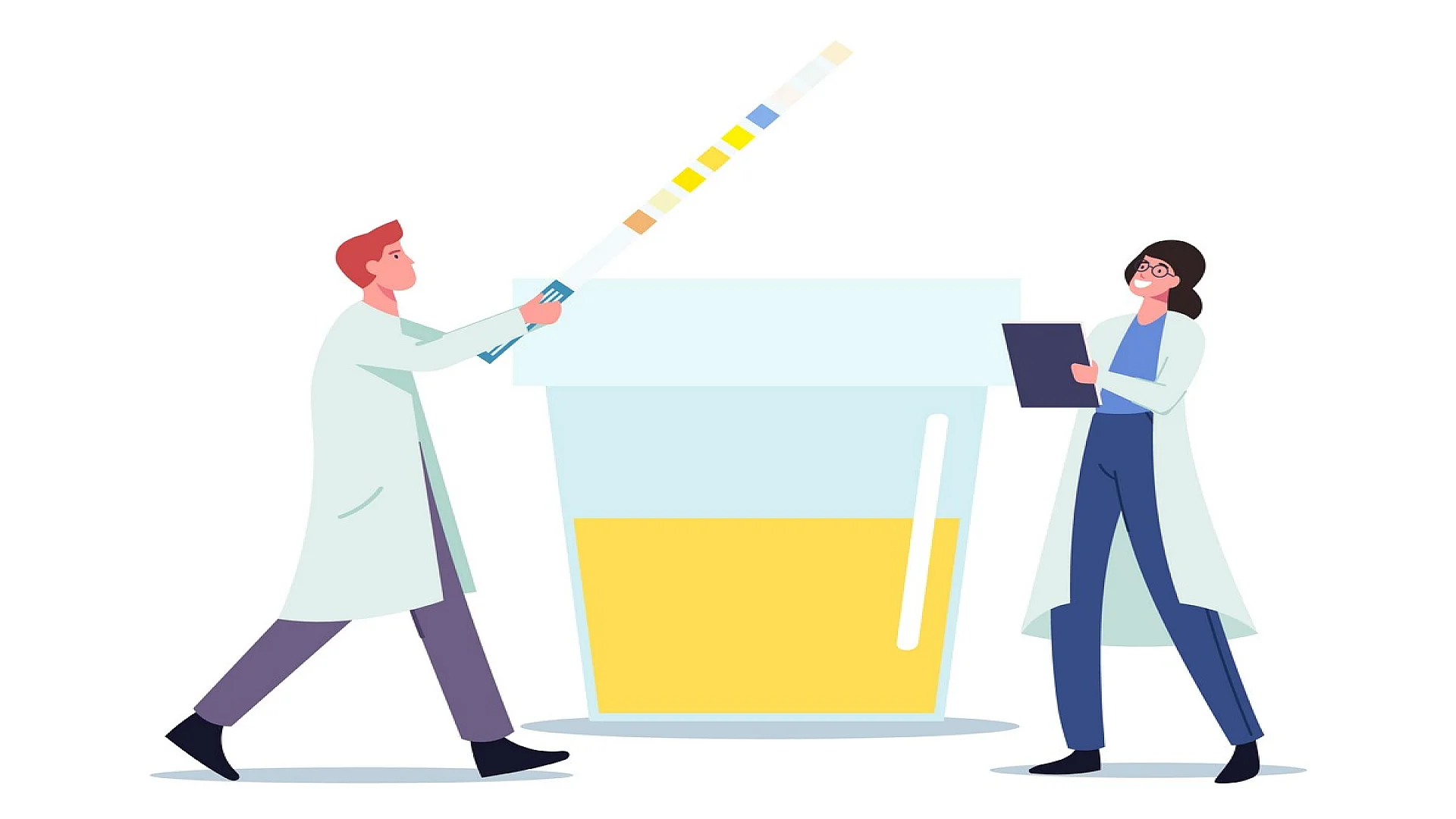 Urine test for disease check up in hospital or clinical laboratory.