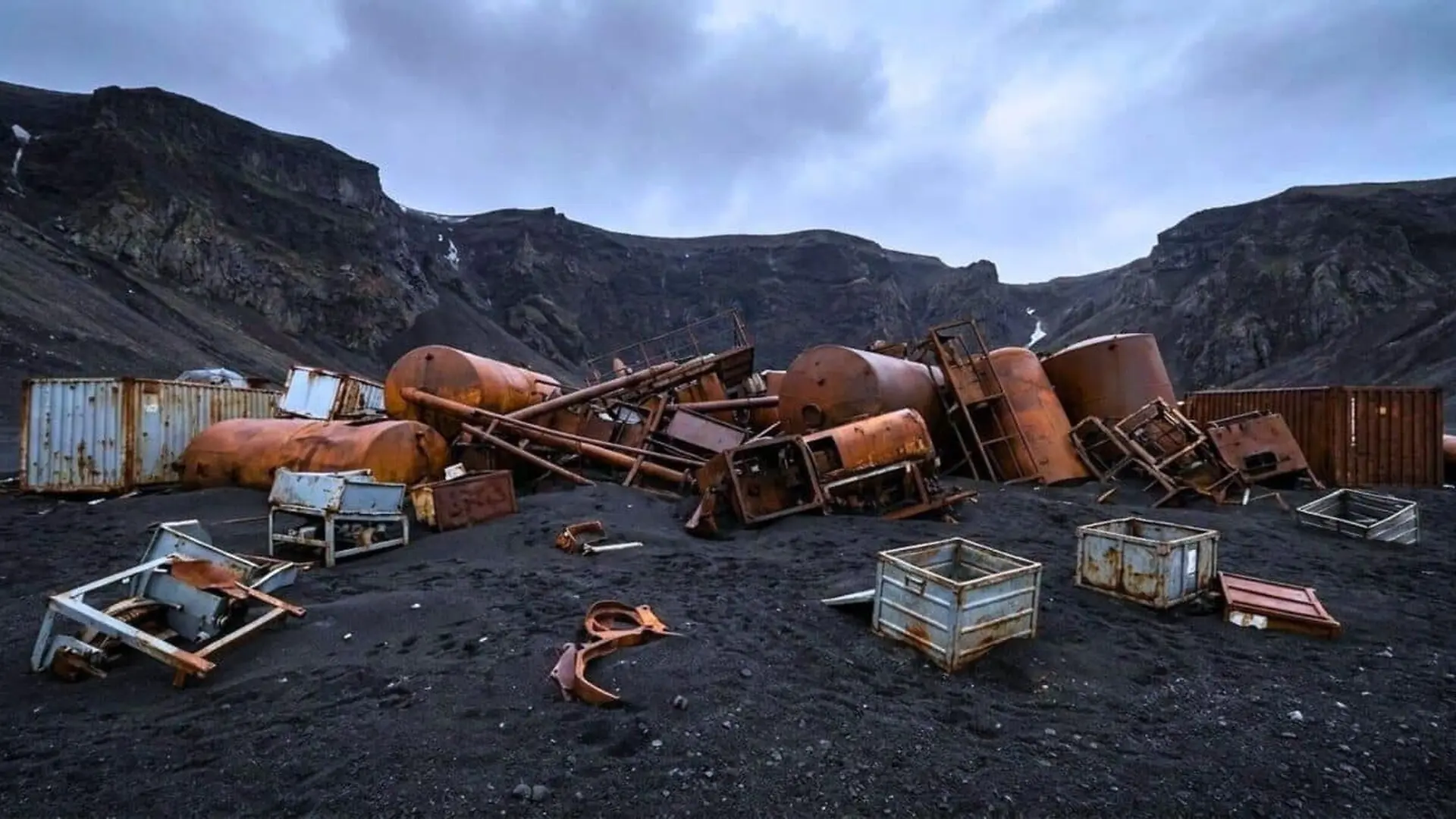 An Abandoned Whaling Station Survives Inside An Antarctic Volcano Scaled