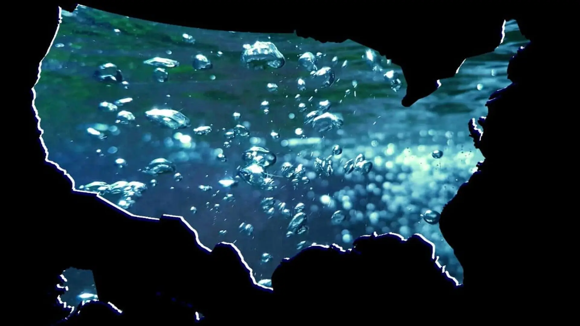 Map Of The United States Of America With An Image Of Moving Water And A Black Background Scaled