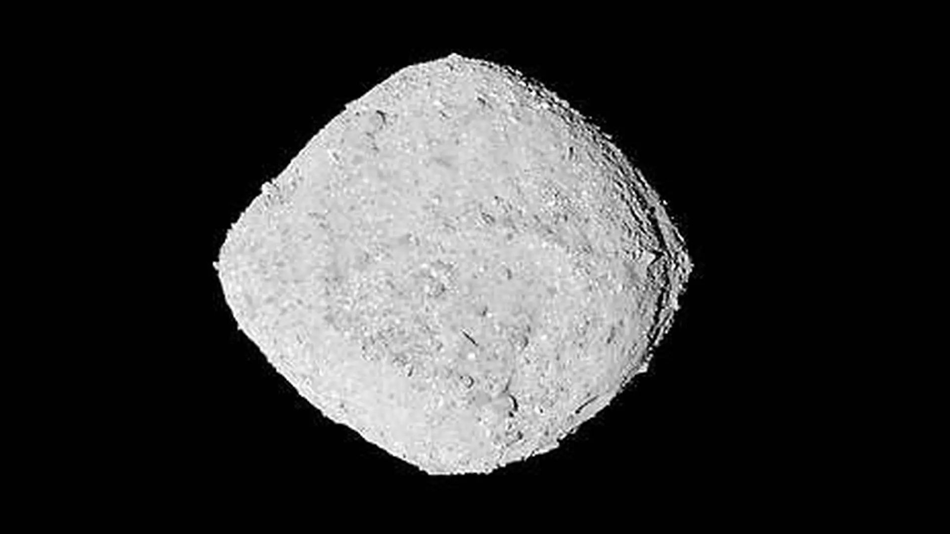 Bennu asteroid on black.