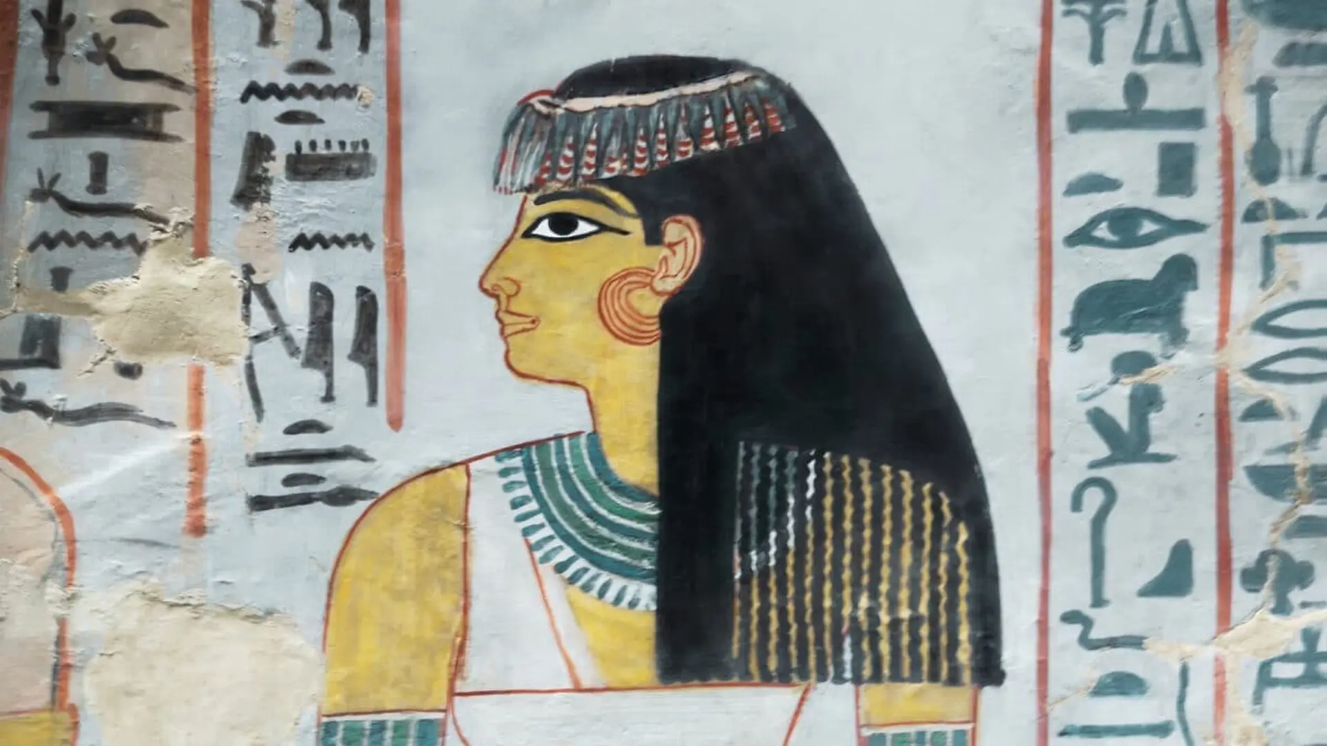 Reliefs Depicting The Mistress Of The House And The Chantress Of Amun In The Tomb Of Sennefer In Luxor Egypt Scaled