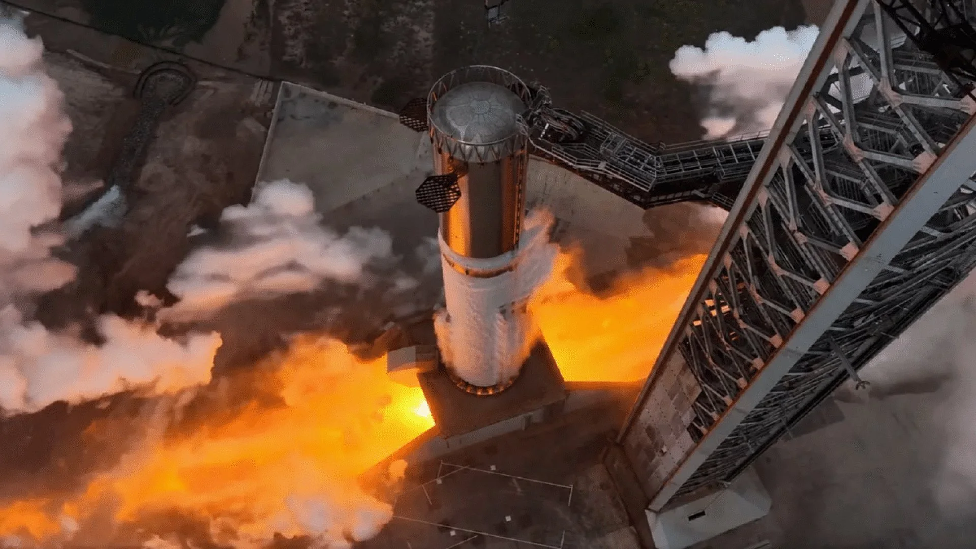 Spacex Fired Up Its 33 Engine Starship %e2%80%98v3 Super Heavy Rocket Booster Paving The Way For Historic Launch Scaled