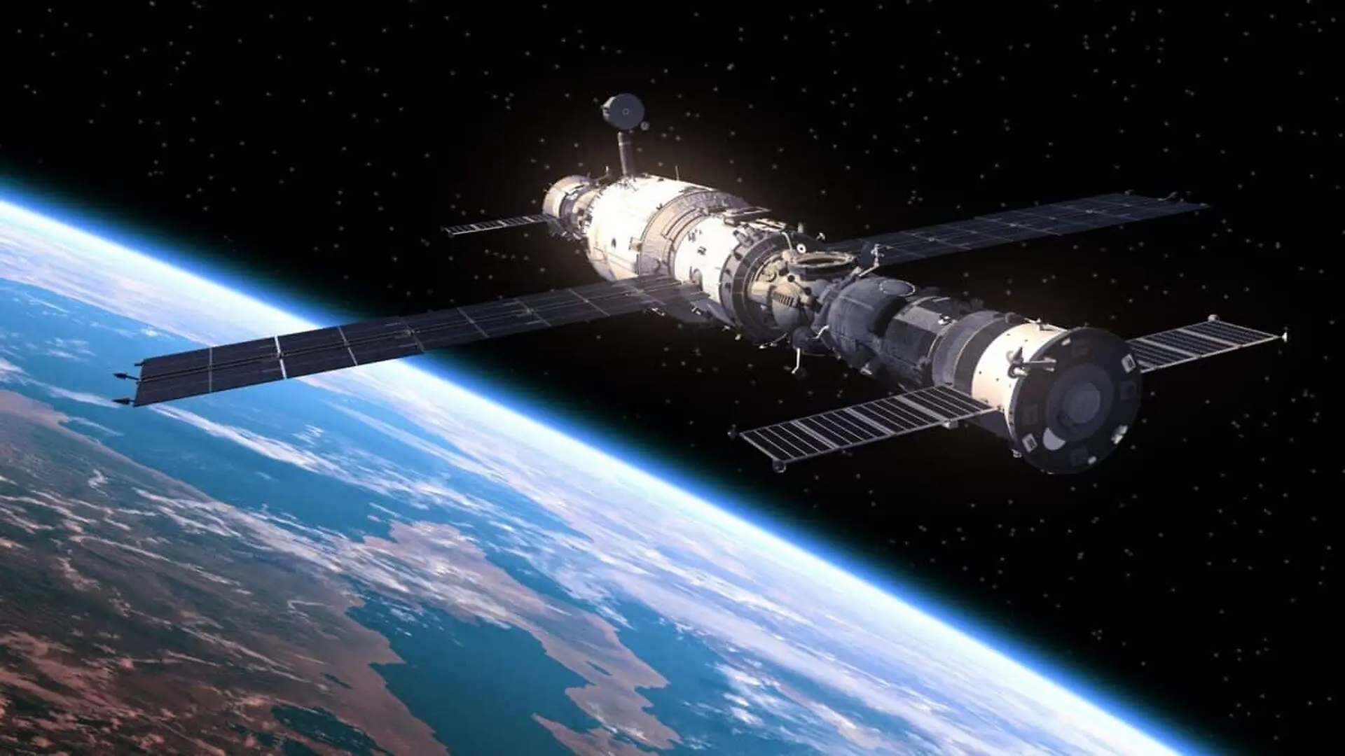 Space Station In Space Scaled