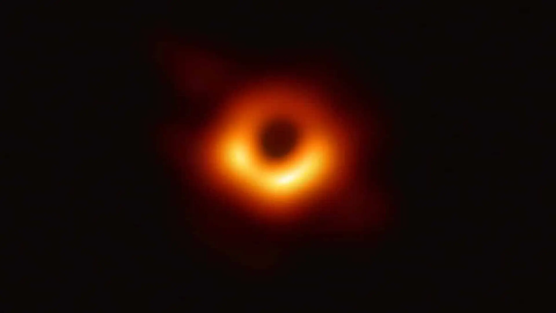 Black Hole At The Center Of The Massive Galaxy M87 About 55 Million Light Years From Earth As Imaged By The Event Horizon Telescope Eht Scaled