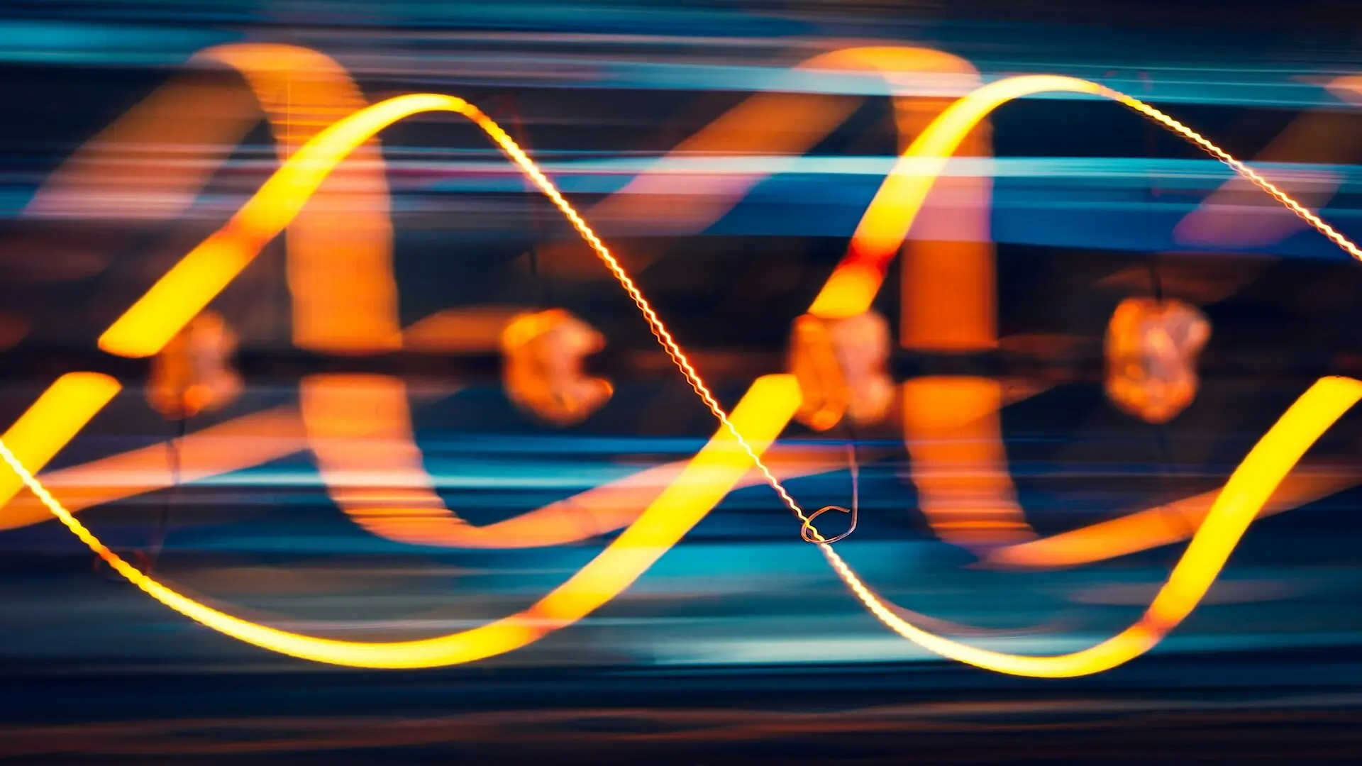 Yellow And Orange Helix Strands Like Dna