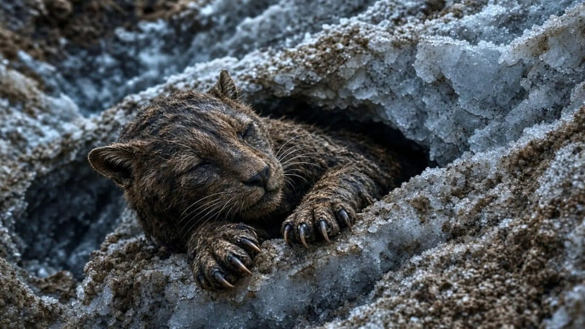 36000 Year Old Homotherium Cub Found In Siberia Still Has Its Fur Scaled