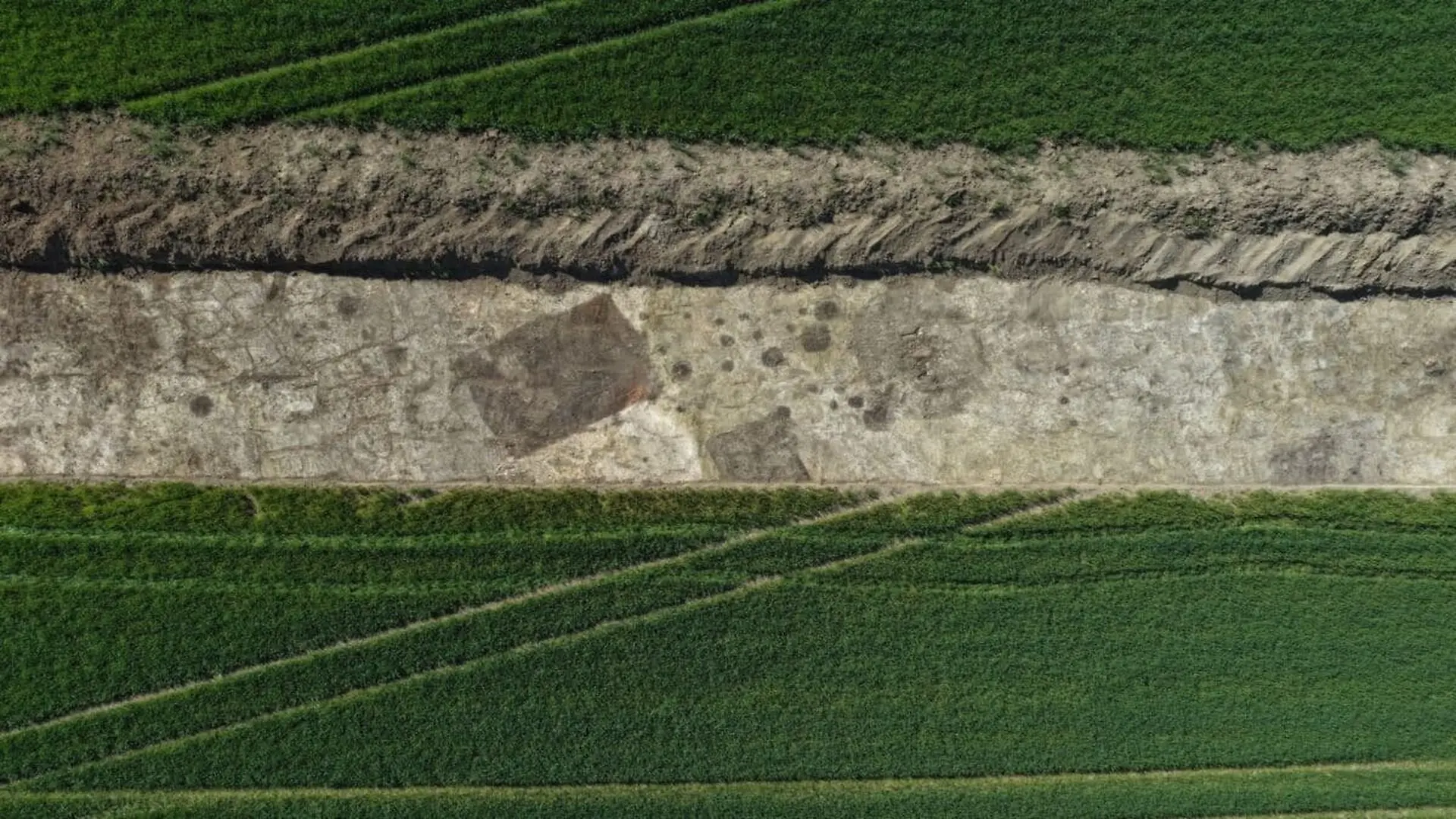 The Drone Image Clearly Shows The Cellar Pit And The Well With The Circular Excavation To The Right Scaled