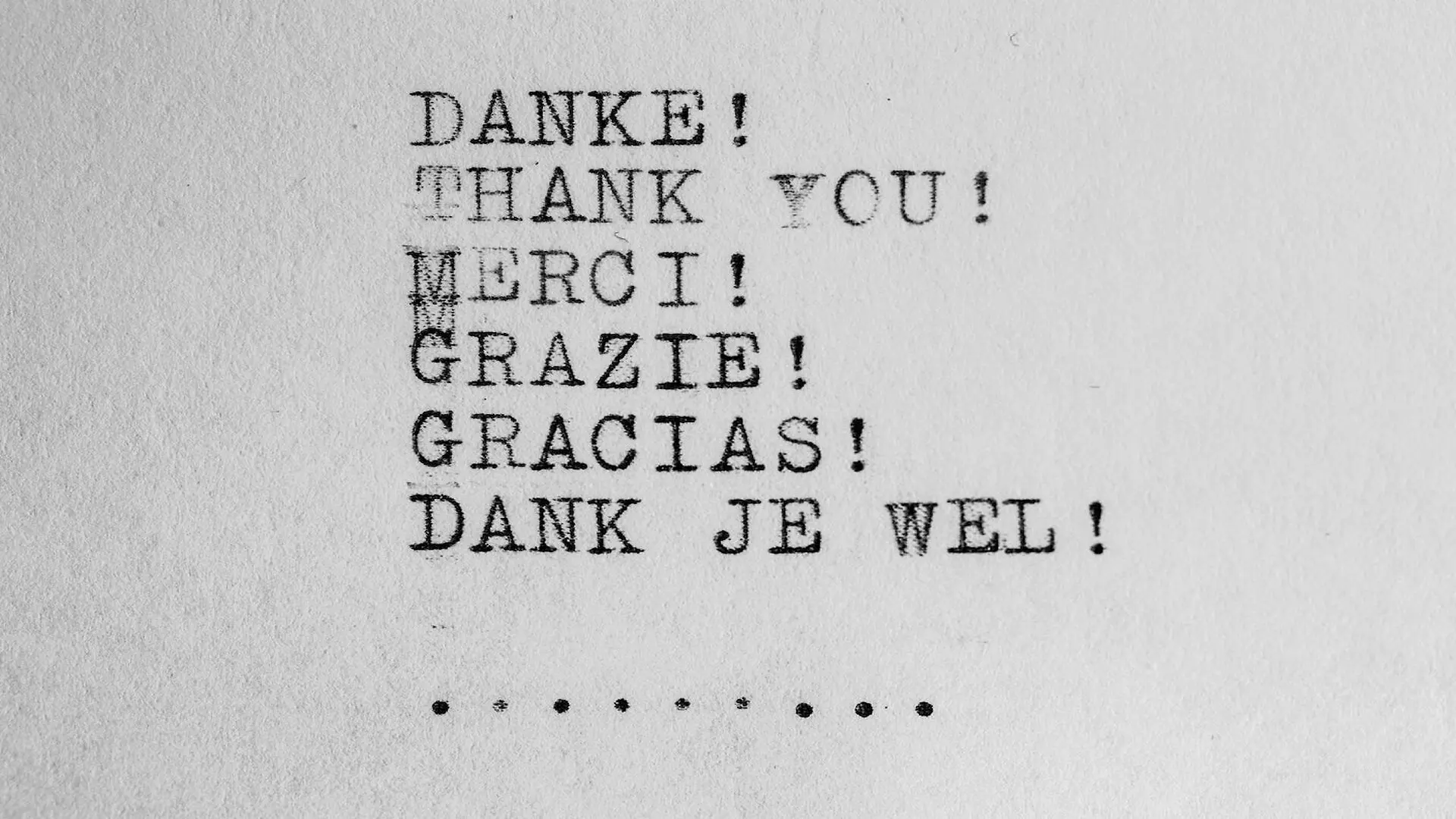 Language Translation Thank You Typed On Page